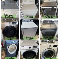 Electric Dryer Stackable Option ‼️ CLEAN & 45 DAYS WARRANTY Prices $150-250‼️ Delivery FEE SAME DAY‼️