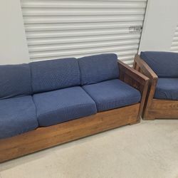 Sofa And Chair Set w Bookshelf