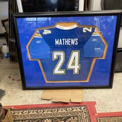 Chargers, jersey, framed and matted, number 24