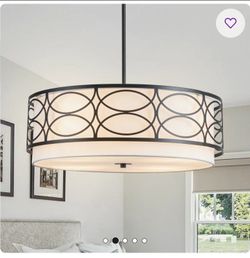 4-light Drum Chandelier Black Chandelier Chandeliers For Dining Room Drum Light Fixtures Ceiling Hanging