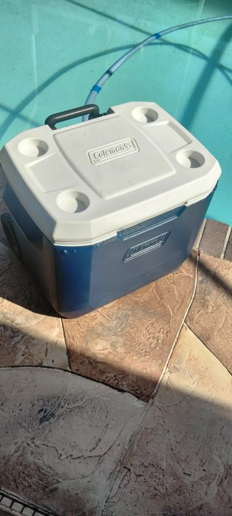 50qt Coleman Extreme Hard Cold Cooler Dolly & Wheels Retails $58.85 Pool Beach Boat Camping Travel Tailgate Not Yetti Artic Ice Box Fishing Cans Easy