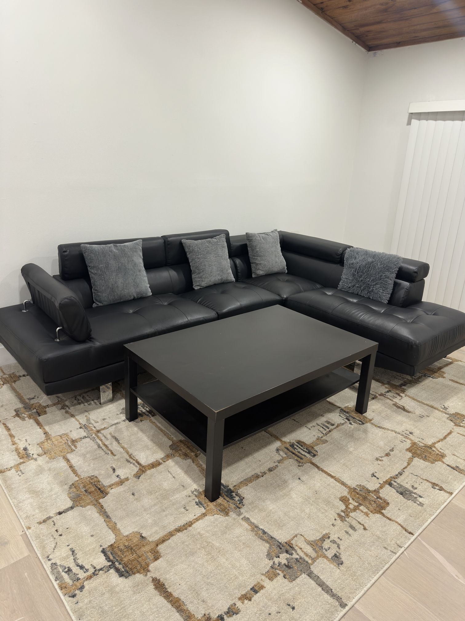 L Shape Sofa With Centre Table & Carpet