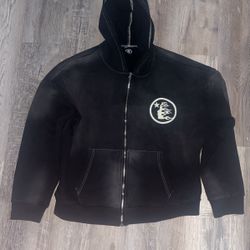 Hellstar Black Zip Up Hoodie