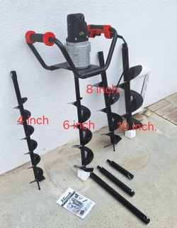1500W Electric Post Hole Digger Earth Auger Dig Hole Fence Post Hole Digging, Tree Planting with 4" ,6", 8" 10" Digging Auger Bit Set, 3/4" Shaft

New