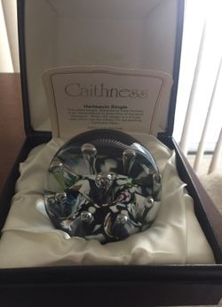 Caithness Harlequin Single handblown glass paperweight