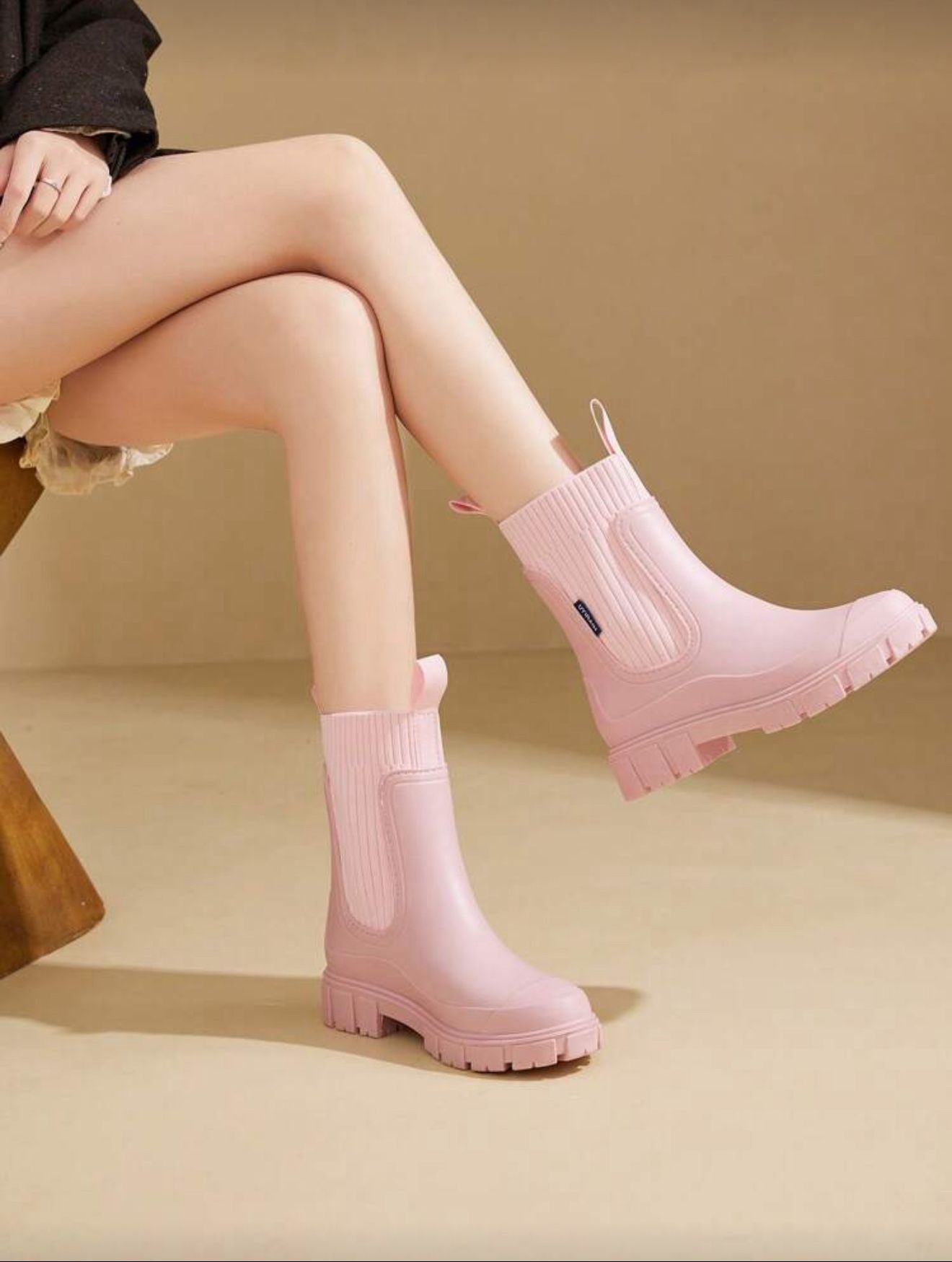 Women’s SHEIN Oyedens Chelsea Rain Boots for Women Waterproof Slip on Garden Rubber Rainboots Ankle Booties Size 8.5