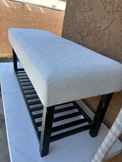 Super cute cloth and metal bench