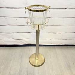 MCM Champagne & Ice Bucket Stand Gold Tone