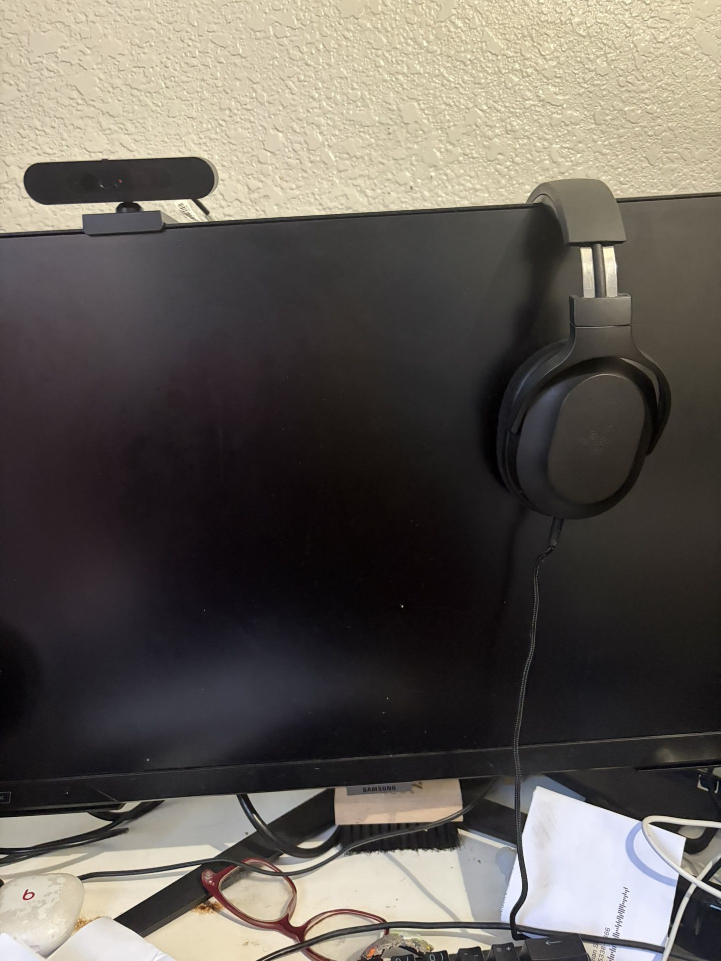 Monitors and keyboard 