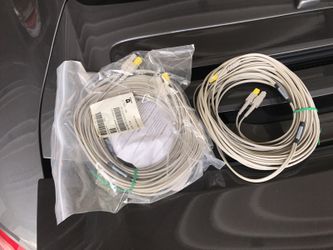 2 x 50’ dual optical fiber data cables new