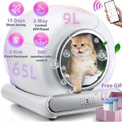 Famistar Automatic Cat Litter Box, Self Cleaning and Odor Removal Robot with Liner, 2.4G Wifi App