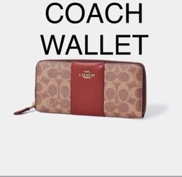 COACH Wallet Women’s Accordion Zip Wallet In Colorblock Signature Canvas