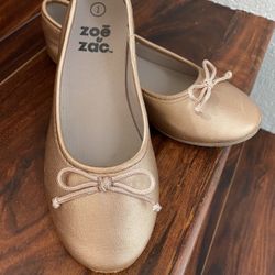 Rose Gold Ballet Flats for Girls Size 1 💖