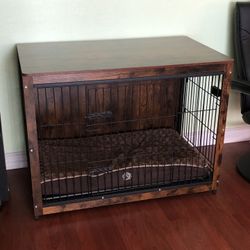 Wood And Steel Dog Crate/Cage