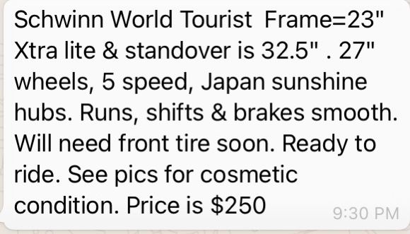 Schwinn World Tourist