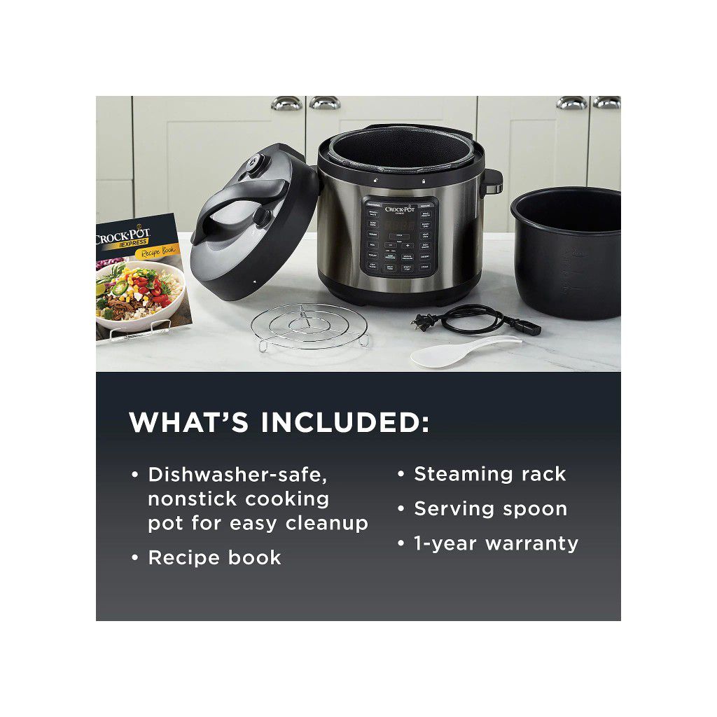 Crock-Pot Express 6-qt Black Stainless Pressure Cooker - Brand-new