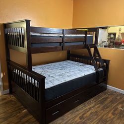 Bunk Bed Full - Twin / Mattress Included     🔥   Litera  Full / Twin  Colchones Incluidos 