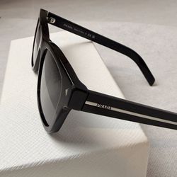 Prada Runway SPR 17W Sunglasses Black Acetate Silver Logo Excellent Pre-owned