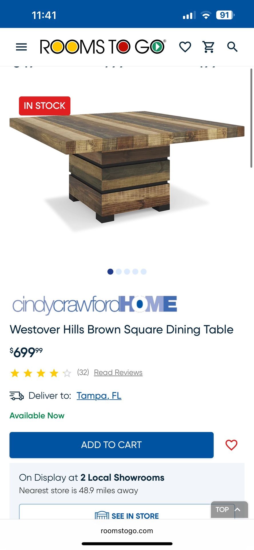 Cindy Crawford Dining Table