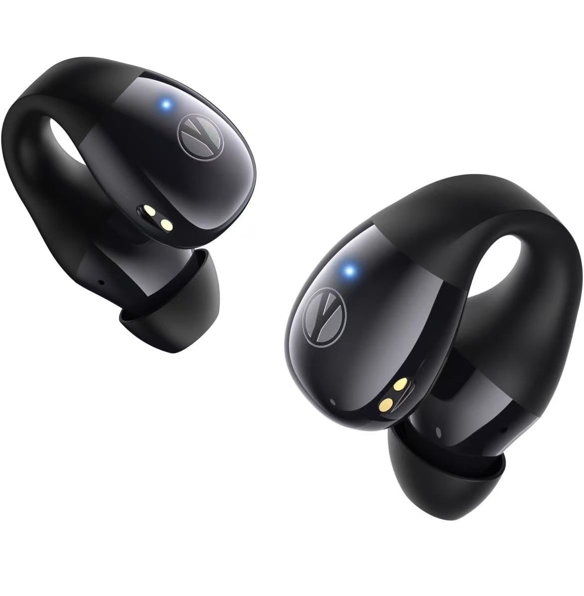 Open Ear Headphones Wireless Bluetooth 5.4 with Mic, Open Ear Earbuds with Charging Case LED Display, 44H Play, IP54 Waterproof,