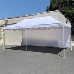 (Brand New) $220 Heavy-Duty Canopy 10x20 ft with (2 Sidewalls), EZ Popup Shade Outdoor Gazebo, Carry Bag 