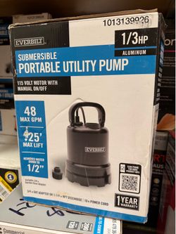 Shop Everbilt 1/3 HP Submersible Aluminum Utility Pump
