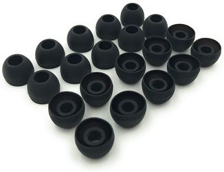 10 Pairs Medium Earbuds Silicone Replacement Earbud Ear Buds Tips – Black