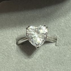 4 Carat Moissanite Ring SERIOUS BUYERS ONLY Heart Shaped Size 5 925 Passes Diamond Tester
