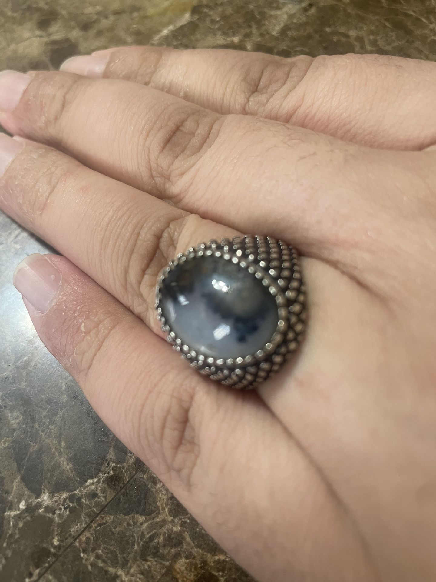 Silver Aqeeq Men’s Ring