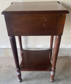 Wood Side Table with Lower Shelf