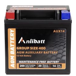 Relistart AUX14 Auxiliary Battery 12V 14Ah AGM Battery 200CCA Rechargeable