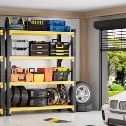 5000LBS Heavy Duty Garage Shelving 59" W Garage Storage Shelves 4-Tier Metal Adjustable Shelf Unit Storage Rack for Basement Supermarket Warehouse 59"