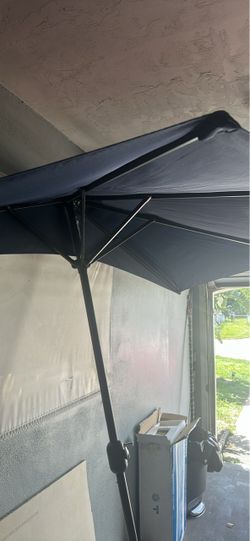 Large Outdoor Patio Umbrella dark blue Open box. New