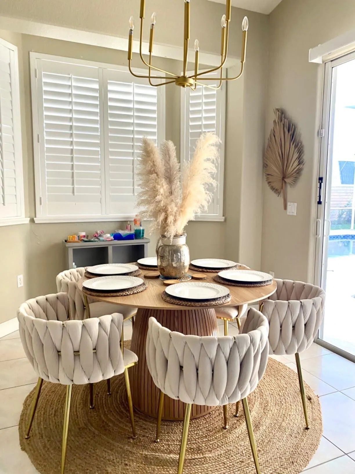 Velvet Modern with Golden Metal Legs Dining Chairs Set of