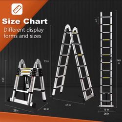 new 🪜 ✨12.5 Ft Folding A-Frame Ladder✨ Lightweight and portable—great for home, camper, or RV use.  ✅ Durable aluminum build (supports up to 330 lbs)