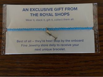 Royal Caribbean Champagne Charm Beaded Bracelet