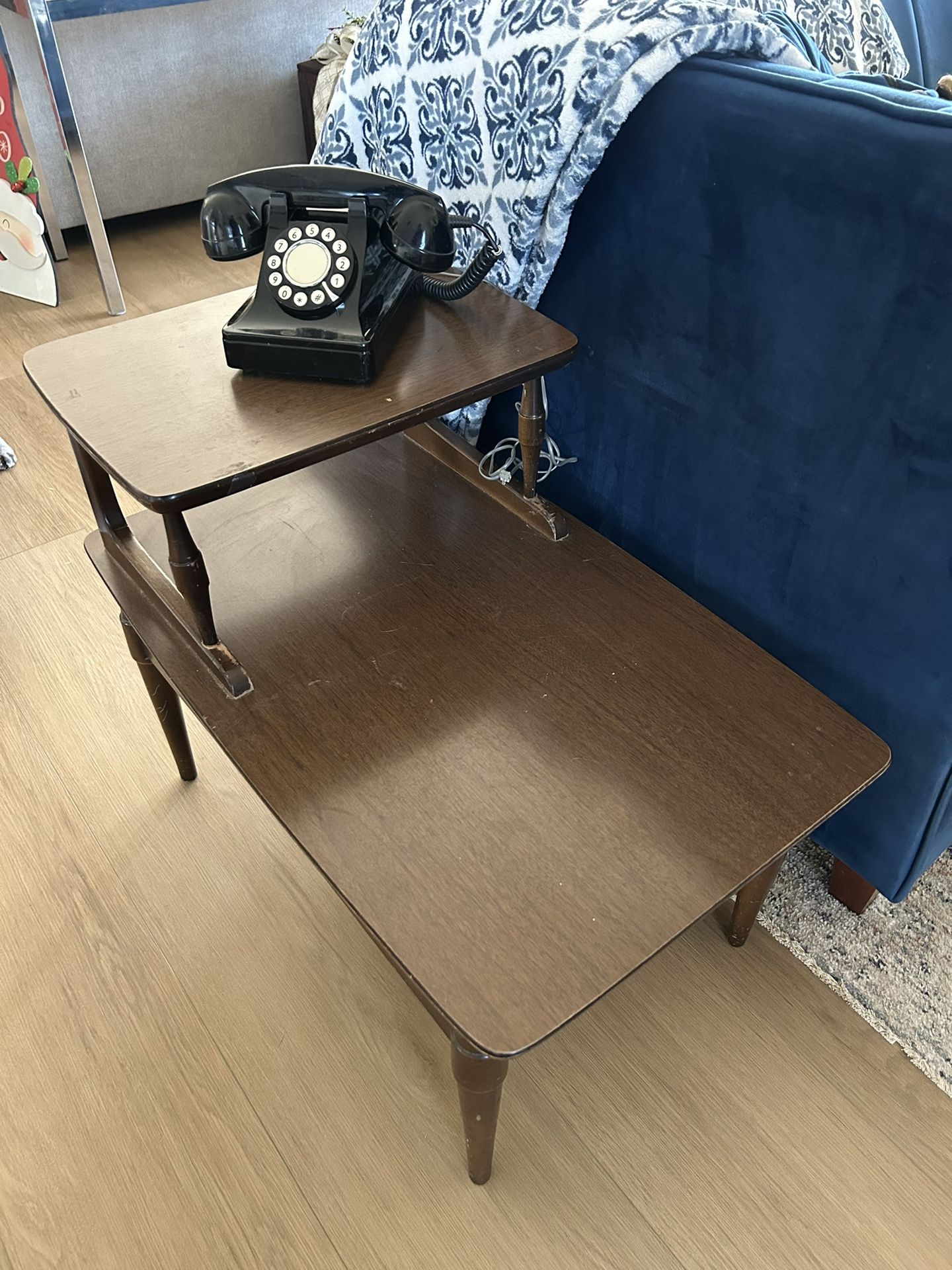 Vintage Mid Century Modern Accent Side Table Brown