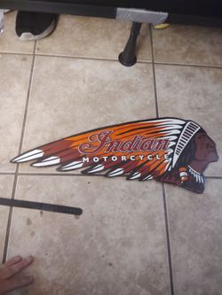 Metal Indian Motorcycle sign