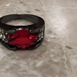 Faux Red And Black Ring 