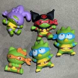 Lot Of 5 McDonald's Happy Meal Toy TMNT X Hello Kitty Figure My Melody