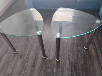 2 Glass Side End Tables