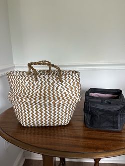 Handwoven Belly Basket and a Thirty- One All in One Mini Tote