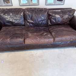 Restoration Hardware Leather Sofa Set 