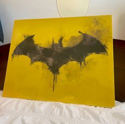 Official DC Comics Batman Watercolor Splatter Canvas Wall Art Decor