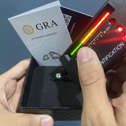 VVS1 Moissanite Ring 1 CT Round Cut 925 Sterling Silver(Adjustable Sizes)