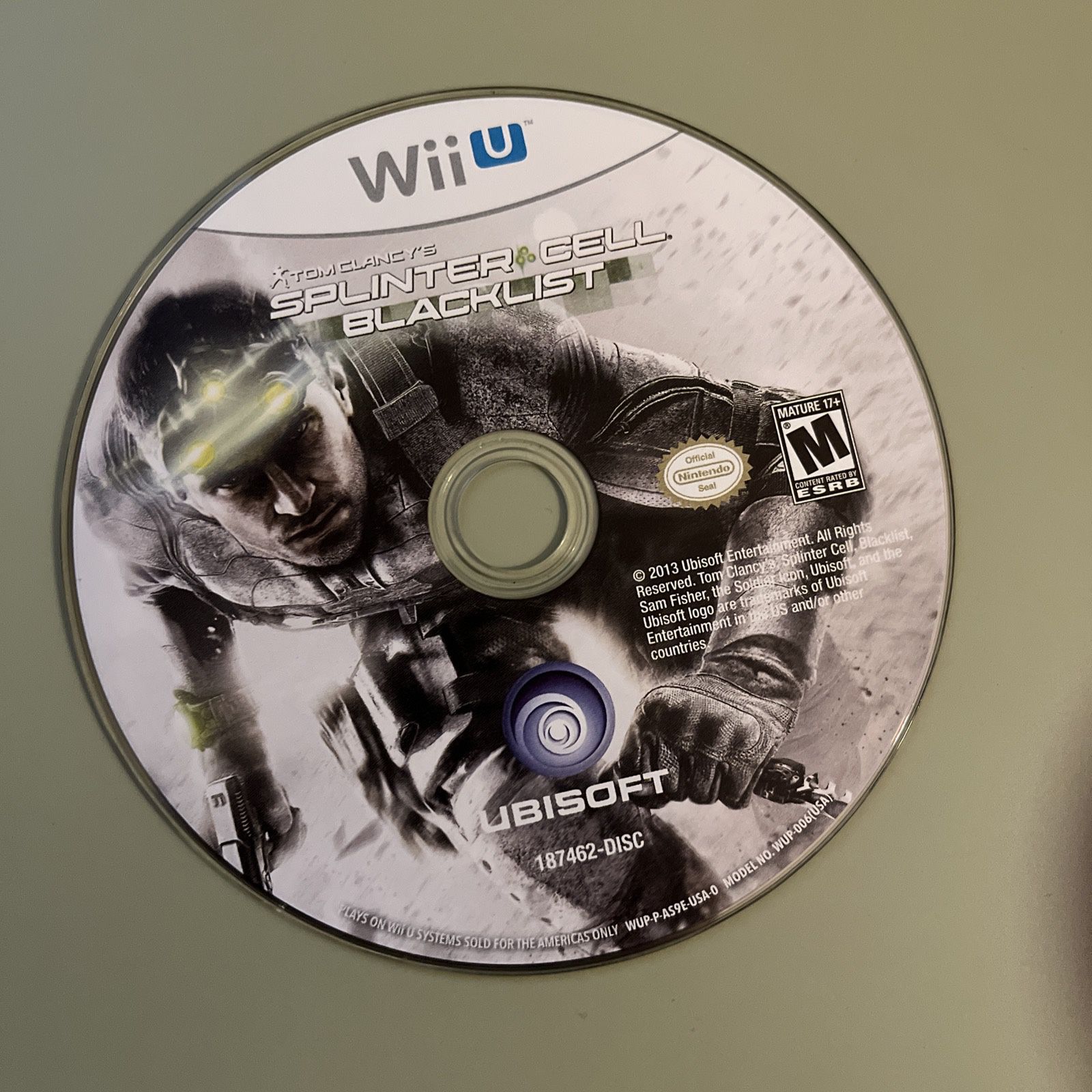 Tom Clancy's Splinter Cell: Blacklist (Nintendo Wii U, 2013) Disc Only