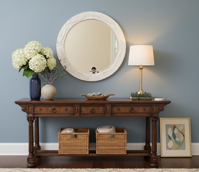 Large Solid Wood Console Table