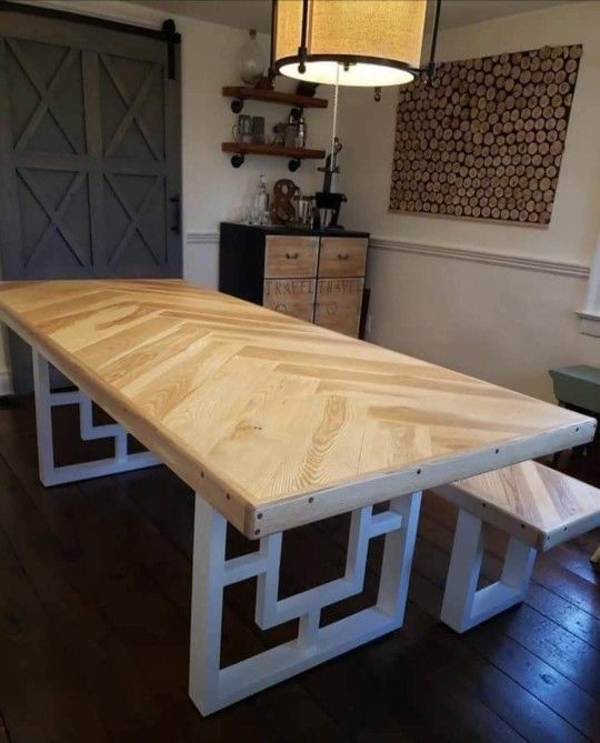 Herringbone Pattern Dining Set