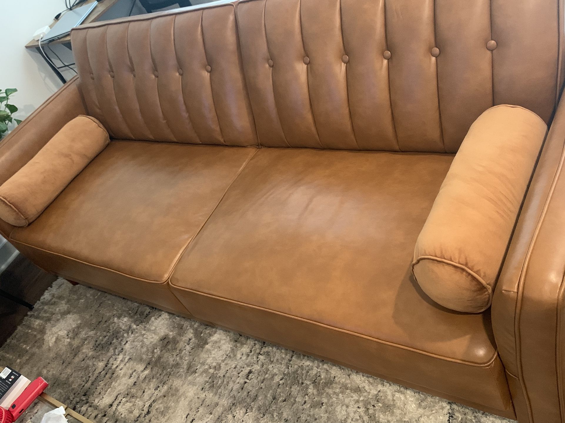 Futon Sofa Faux Leather 