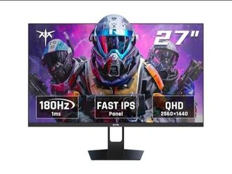 KTC 27 Inch QHD Gaming Monitor, 180Hz 1ms GTG Fast IPS 2K Computer Gamer Monitor, 1440P HDR Frameless Monitor with Adaptive Sync, Tilt Adjustment, VES